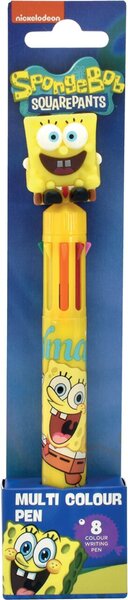 SpongeBob Stift mehrfarbig, acht leuchtende Farben, Stift mit einer SpongeBob-Figur, stilvolles Sammlerstück
