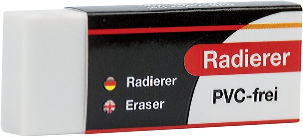 Radierer, 57 x 22 x 10 mm, weiß