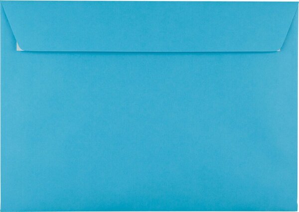 Briefumschlag DIN C4, ohne Fenster, haftklebend, Längsseite offen, intensivblau, 120g/qm, 324 x 229 mm, 200 Stück