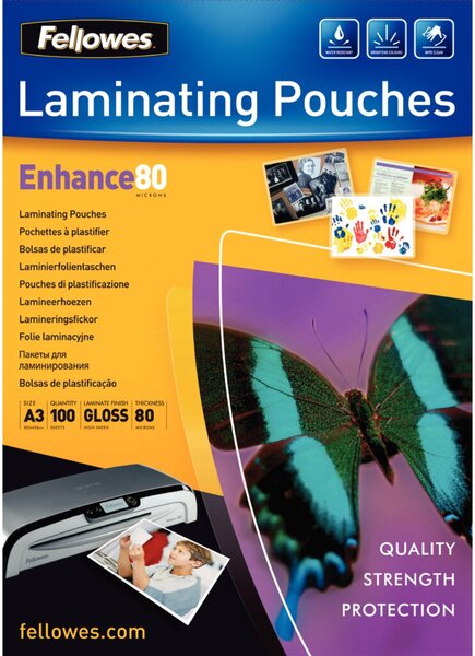 Laminierfolie, DIN A3, 80 µm, glänzend, 100 Blatt, transparent