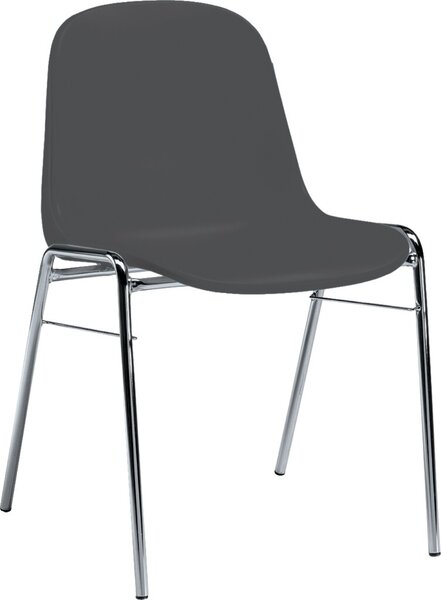 Besucherstuhl HIP, anthrazit, 4-Fuß-Gestell verchromt, Sitzschale Polyamid