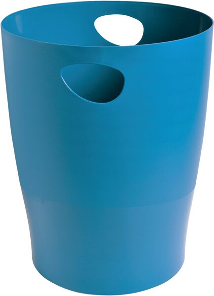 Papierkorb ECOBIN Bee Blue, türkis, 15 Liter, mit Griffen