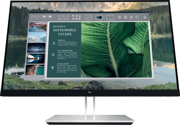 LCD/LED Monitor 189T0AA, HP E24u G4 FHD USB-C Monitor, schwarz/silber, 60,45 cm (23,8 Zoll), 1.920 x 1.080 bei 60 Hz (FHD)