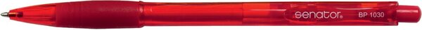 Kugelschreiber BP, Schaft transluzent rot, Kunststoff, Mine M, rot