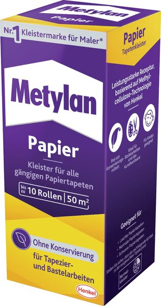 Tapetenkleister Metylan, Papier, geruchsneutral, hochergiebig, 125 g