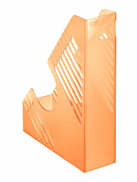 Zeitschriftenbox, DIN A4+, orange, transparent, Fassungsvermögen: 80 mm