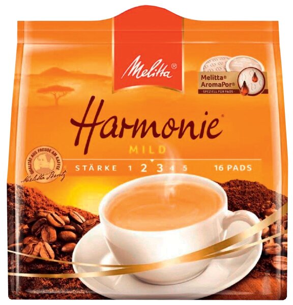 Melitta Pads Kaffee Harmonie Mild, 16 Pads, Intensität: 2