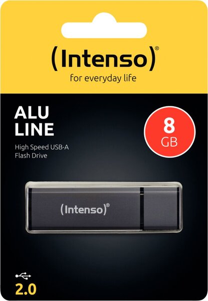 Speicherstick Alu Line, Hi-Speed USB 2.0, anthrazit, Kapazität 8 GB