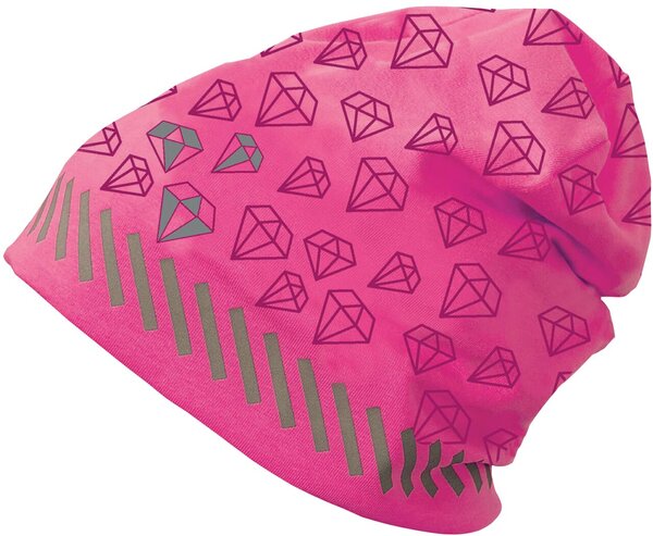 Jersey-Mütze Diamant, für Kinder, reflektierende Flächen, pink