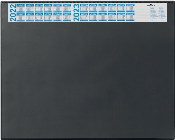 Schreibunterlage, 650 x 520 mm, mit 4-Jahreskalender, transparente Abdeckung, schwarz