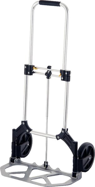 Handkarre, klappbar, Alu, max. 75kg belastbar, 2 Rollen, Griff ausziehbar