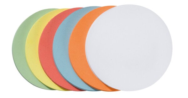Moderationskreise Ø 19,5 cm, 6 Farben sortiert, 130g/qm, 100 % Altpapier, 250 Stück