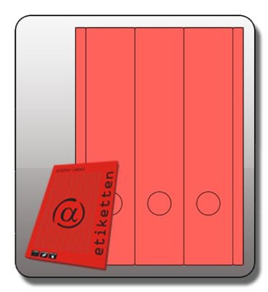 Rückenschild, lang/breit, 285 x 61 mm, rot, 100 Blatt