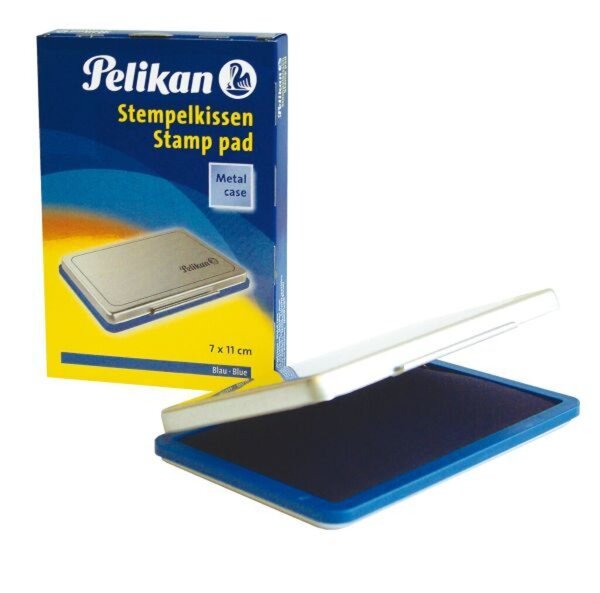 Stempelkissen, Metallic Gehäuse, Stempelfläche 5 x 7 cm, blau