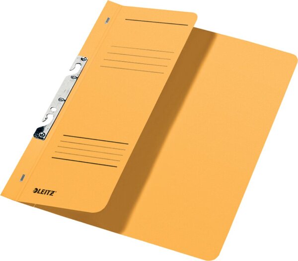 Schlitzhefter DIN A4, halber Vorderdeckel, gelb, kaufmännische Heftung, Organisationsdruck, Fassungsvermögen: 170 Blatt, Karton: 250g