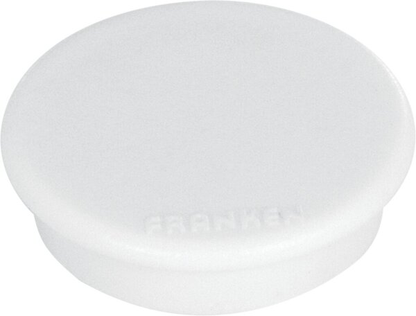 Haftmagnet, Ø 24 mm, weiß, Haftkraft 300g (bis zu 4 Blatt DIN A4 80g/qm), Packung à 10 Stück