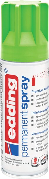 Permanentspray Premium Acryllack 5200, neongrün matt, Sprühbreite ca. 5-6 cm, witterungsbeständig, extrem lichtbeständig