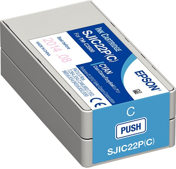 Tintenpatrone SJIC22P, für Epson Drucker, 32,5 ml, cyan