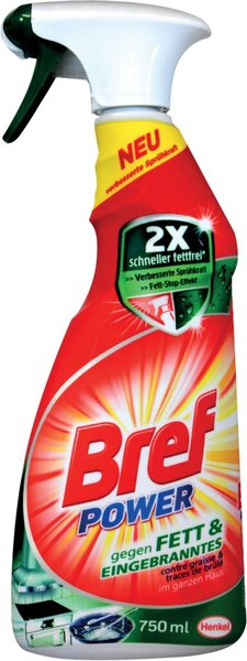 Bref Power Fettlöser Sprühflasche, 750 ml, löst Fette, Öle, Ruß und Eingebranntes