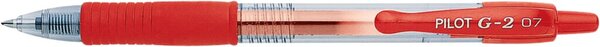 Gelschreiber G2, Strichstärke 0,4 mm, Schreibfarbe rot, Schaftfarbe farblos