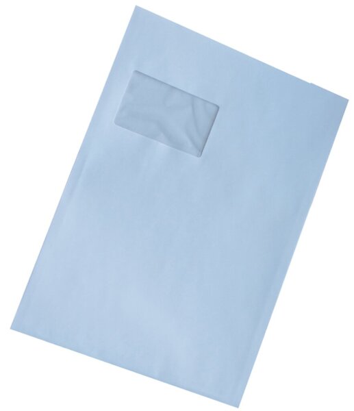 Versandtasche DIN C4, mit Fenster, haftklebend, 120g/qm, weiß, 250 Stück