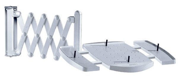 Telefon-Scherenarm, Wandhalterung, Tragplatte 22 x 35,7 cm, Tragkraft 5 kg, grau