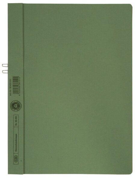 Klemmmappe, DIN A4, Fassungsvermögen 10 Blatt, Manilakarton 250g/qm, 237 x 309 mm, ohne Vorderdeckel, grün