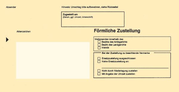 Postzustellungsumschlag, DIN lang, mit Fenster, 220 x 110 mm, Recycling, 80g/qm, nassklebend, gelb, 500 Stück