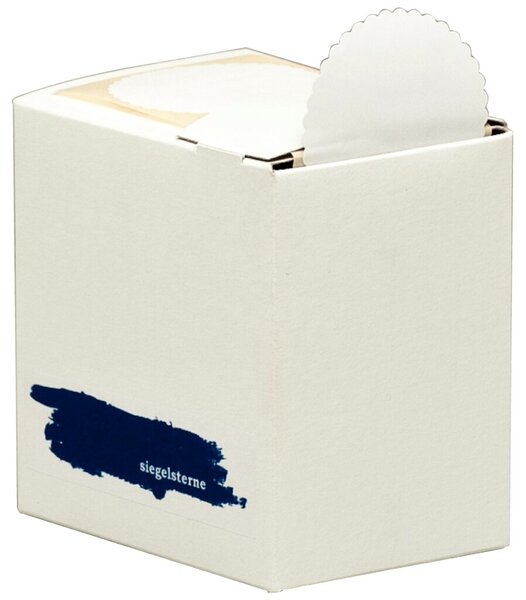 Siegelsterne Ø 53 mm, selbstklebend, gewellter Rand, 600 Stück, weiß