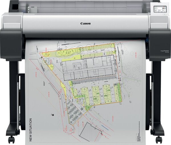 Großformatdrucker imagePrograf IPF TM340, DIN A0, 36 Zoll, 91,4 cm, 5 Tinten (je 1x MBK, BK, C, M, Y), 2400 x 1200 dpi, USB 2.0 Hi-Speed LAN, WLAN 2 GB Speicher