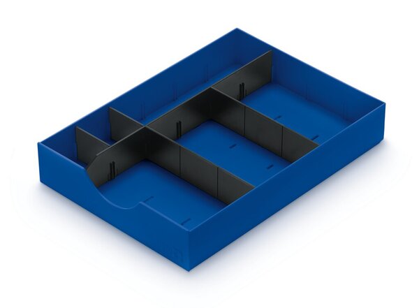 Styrodoc Systemschublade, 3 Stege (1 Längssteg/ 2 Querstege), blau, (H x B x T) 53 x 230 x 320 mm