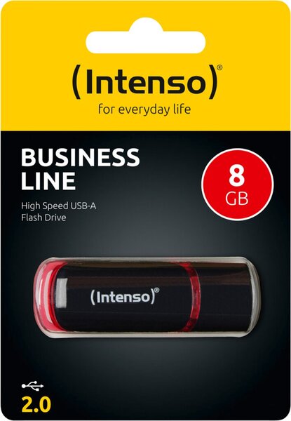 Speicherstick Business Line, USB 2.0, schwarz-rot, Kapazität 8 GB