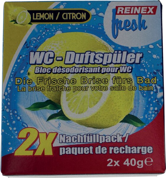 WC-Duftspüler Nachfüllung Lemon, 2er Pack, passend für Duftspüler 1044,1045,10709