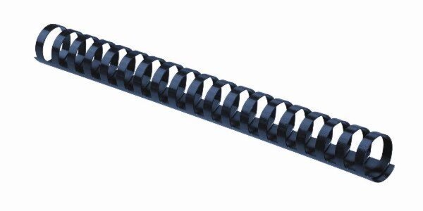 Plastikbinderücken 16 mm, für 101 - 120 Blatt, blau, US-Teilung 21 Ringe, 100 Stück