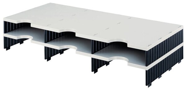 Sytrodoc trio Aufbaueinheit, 6 Fächer Standard, 2 Etagen, grau/schwarz, (H x B x T) 140 x 723 x 331 mm