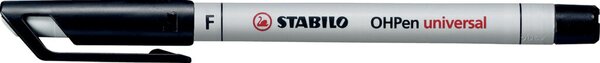 Folienstift OHPen universal, Strichstärke F - 0,7 mm, non-permanent/wasserlöslich, nachfüllbar, schwarz