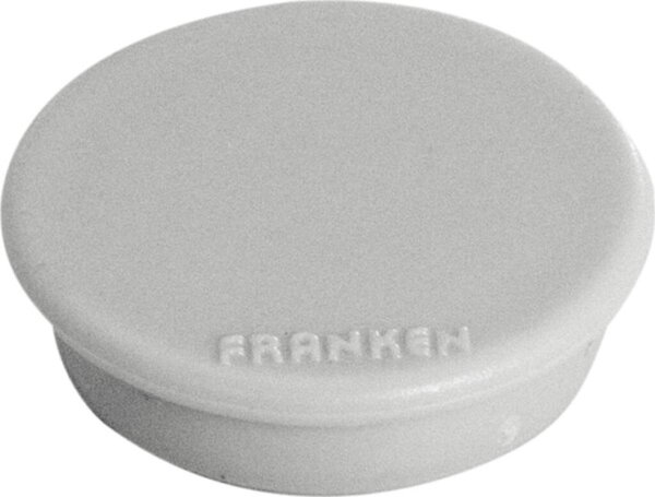 Haftmagnet, Ø 13 mm, grau, Haftkraft 100g (bis zu 1 Blatt DIN A4 80g/qm), Packung à 10 Stück