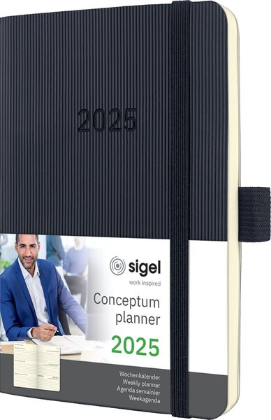 Wochenkalender CONCEPTUM®, 2025, 1 Woche/2 Seiten, ca. DIN A6, schwarz, 93 x 140 x 15 mm
