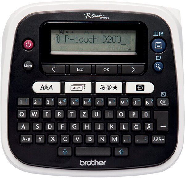 Beschriftungsgerät P-Touch PT-D200BW, Einzelgerät inkl. 1 TZe Starter Band schwarz auf weiß, grau/schwarz