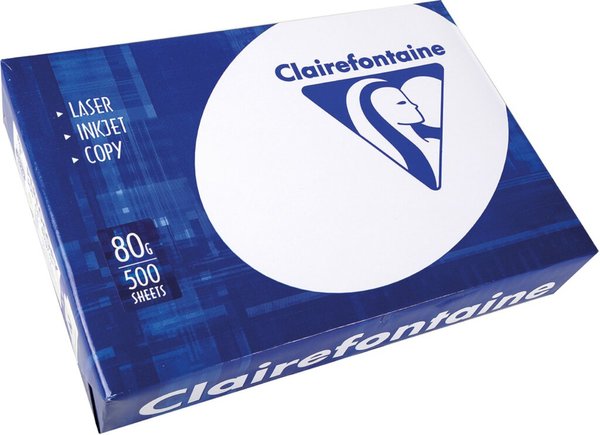 Kopierpapier Clairalfa, DIN A4, 2-fach gelocht, 80g/qm, weiß, 171 CIE, Packung à 500 Blatt