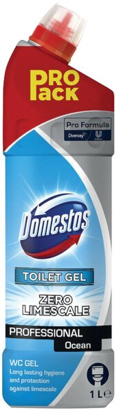 WC-Reiniger Domestos Professional, gegen Schmutz, Kalk und Urinstein, Sauer, pH-Wert 2,0, 1 Liter
