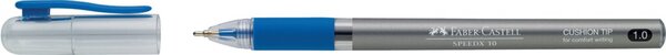Kugelschreiber SpeedX, Schaft silber, Kunststoff, Kappe, Clip in Schreibfarbe, Mine 0,4 mm, blau