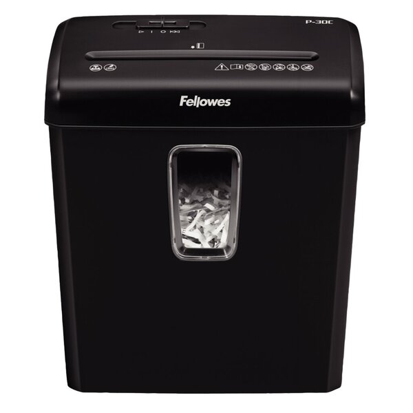 Aktenvernichter Powershred® P-30C, 4x34 mm Cross-Cut Partikelschnitt, 4x34 mm, Leistung 6 Blatt, Sicherheitsstufe P-4, schwarz