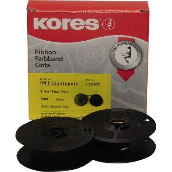 Farbband Gr. 1NS, schwarz, DIN Doppelspule, Breite 13 mm, Länge 10 m, Seide