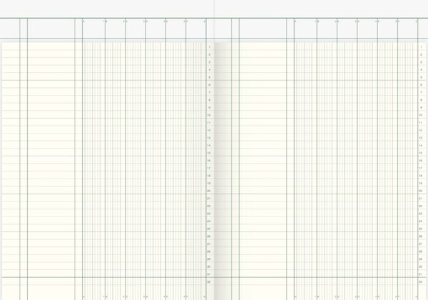 Spaltenbuch DIN A4, 40 Blatt, holzfrei, 6 Spalten, kartoniert