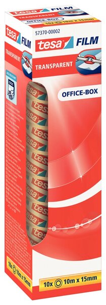 tesafilm® transparent, 15 mm x 10 m, transparent, Packung mit 10 Rollen