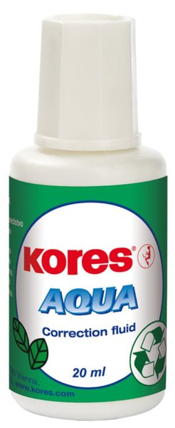 Korrekturflüssigkeit AQUA, 20 ml, Pinselflasche, auf Wasserbasis, weiß
