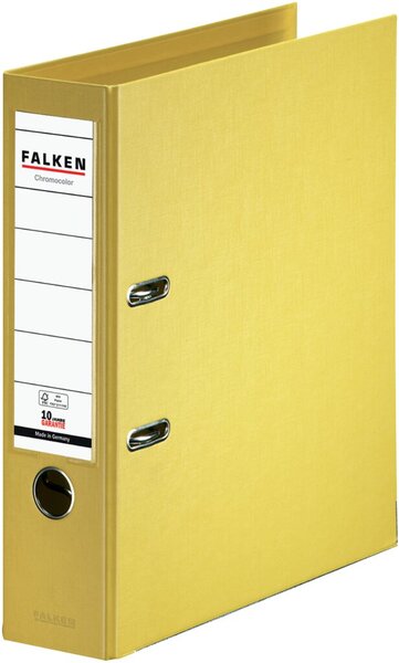 Ordner Chromocolor, DIN A4, PP, 80 mm, breit, auswechselbares Rückenschild, gelb