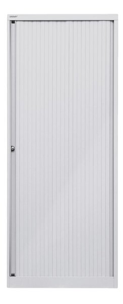 Rollladenschrank EuroTambour, (H x B x T) 1980 x 800 x 430 mm, 5 Ordnerhöhen, Korpus/Rollladen lichtgrau/lichtgrau