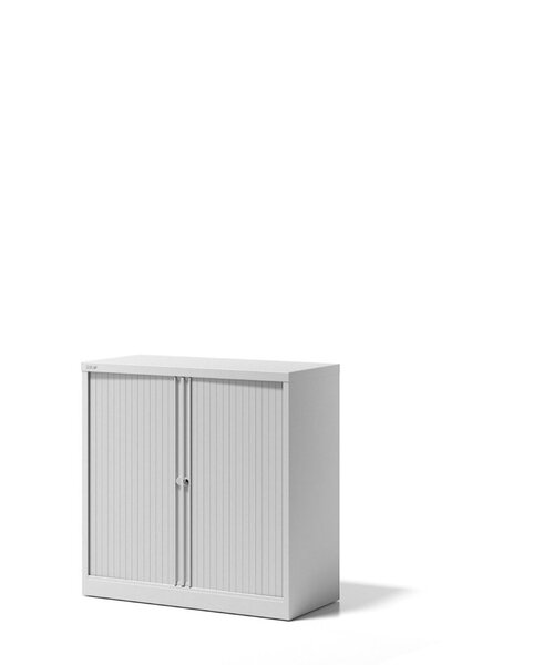 Rollladenschrank EuroTambour, (H x B x T) 1030 x 800 x 430 mm, 2,5 Ordnerhöhen, Korpus/Rollladen verkehrsweiß/verkehrsweiß